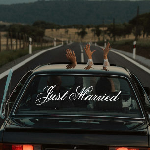 Vinilos Para Cristales Bandera de coche personalizada elegante recién cas