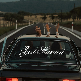 Vinilos Para Cristales Bandera de coche personalizada elegante recién cas