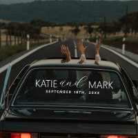 Bandera de coche personalizada elegante recién cas