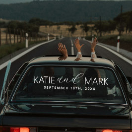 Vinilos Para Cristales Bandera de coche personalizada elegante recién cas