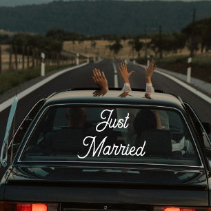 Vinilos Para Cristales Bandera de coche personalizada para recién casados