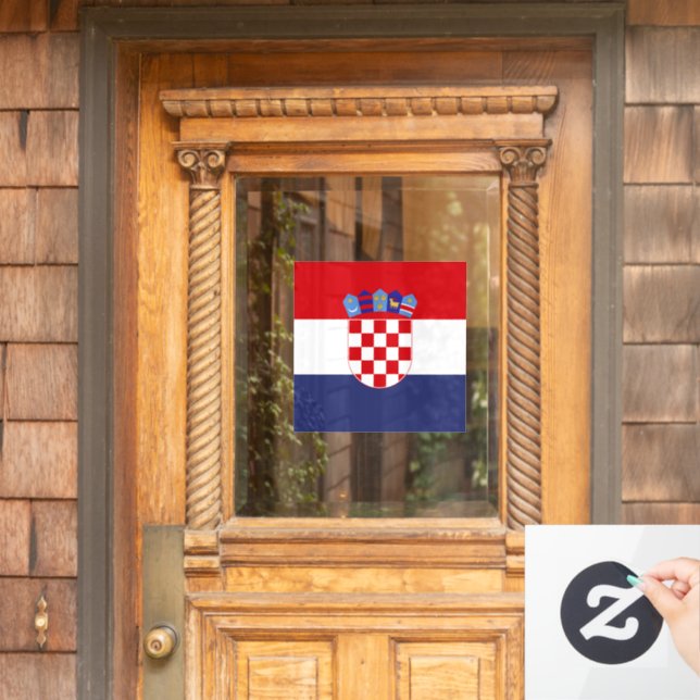Vinilos Para Cristales Bandera de Croacia (Puerta de casa)