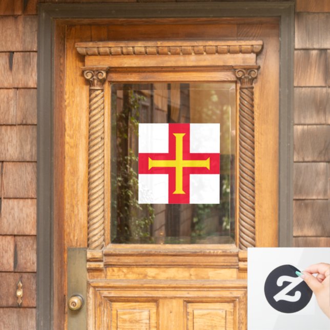 Vinilos Para Cristales Bandera de Guernsey (Puerta de casa)