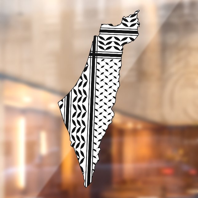 Vinilos Para Cristales Bandera de Palestina y mapa con el modelo de Keffi (Hoja 2)