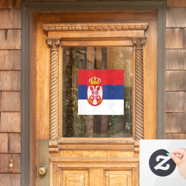 Vinilos Para Cristales Bandera de Serbia (Puerta de casa)