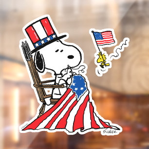 Vinilos Para Cristales Bandera de Snoopy Sgire el 4 de julio