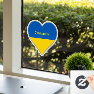 Vinilos Para Cristales Bandera de Ucrania Corazón amarillo azul Thunder_