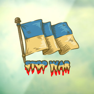 Vinilos Para Cristales Bandera de Ucrania: Detener la Guerra 