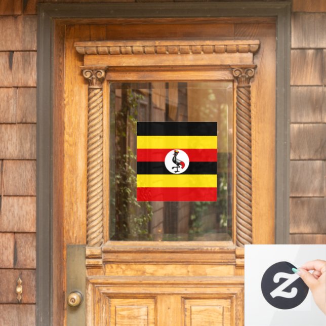 Vinilos Para Cristales Bandera de Uganda (Puerta de casa)