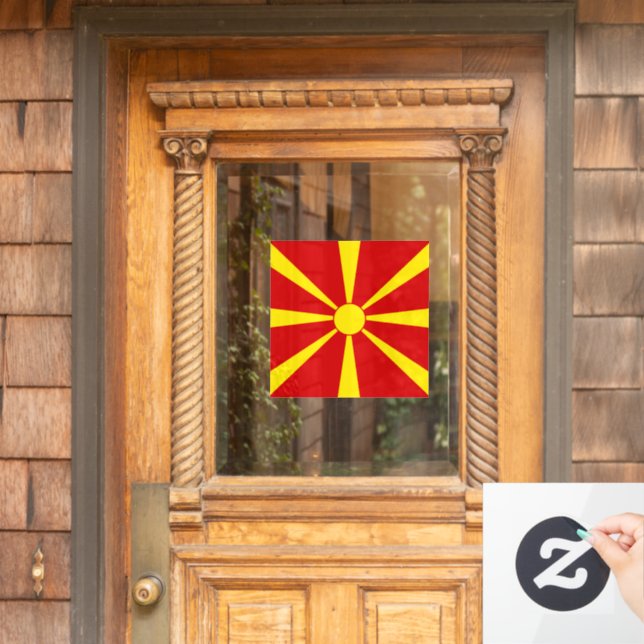 Vinilos Para Cristales Bandera del Norte de Macedonia (Puerta de casa)