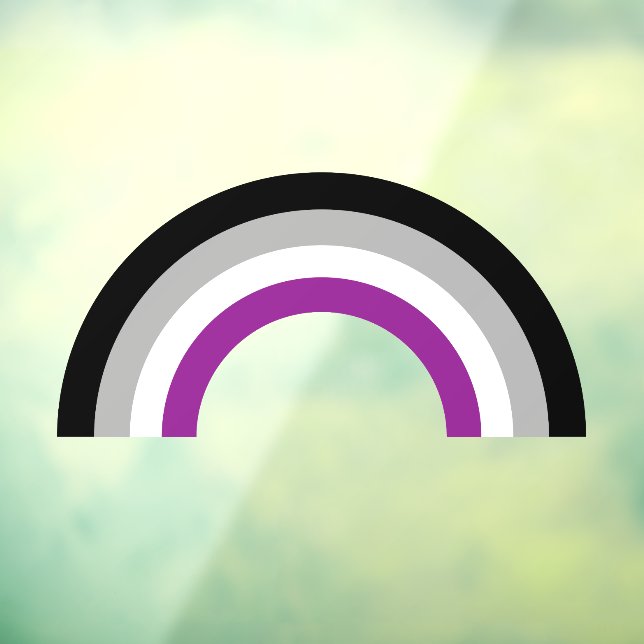 Vinilos Para Cristales Bandera del orgullo asexual arcoiris personalizada (Hoja 3)