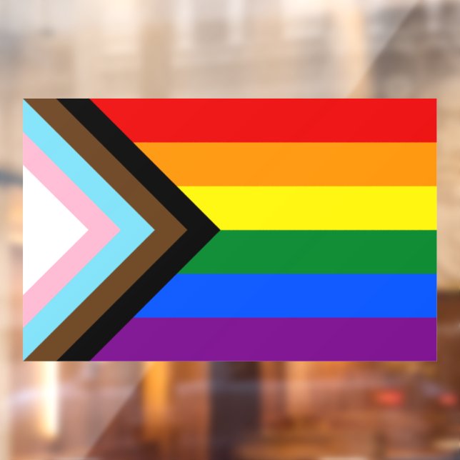 Vinilos Para Cristales Bandera del Orgullo del Progreso LGBTQ+ (Hoja 2)