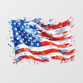 Vinilos Para Cristales Bandera estadounidense acuarela 4 de julio