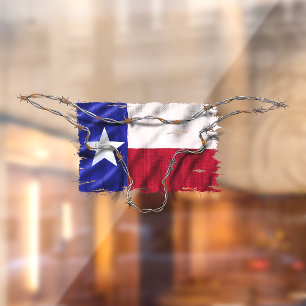 Vinilos Para Cristales Bandera Patriótica de Texas Alambre de Púas Cuerno