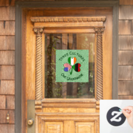 Vinilos Para Cristales Bandera Shamrock irlandesa afroamericana personali