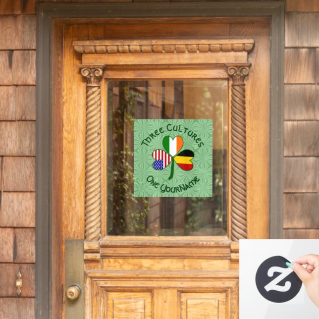 Vinilos Para Cristales Bandera Shamrock norteamericana belga personalizad (Puerta de casa)