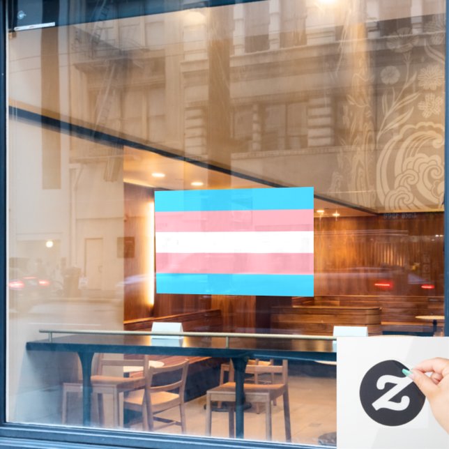 Vinilos Para Cristales Bandera transgénero LGBTQIA+ Bandera (Ventana de cafetería)