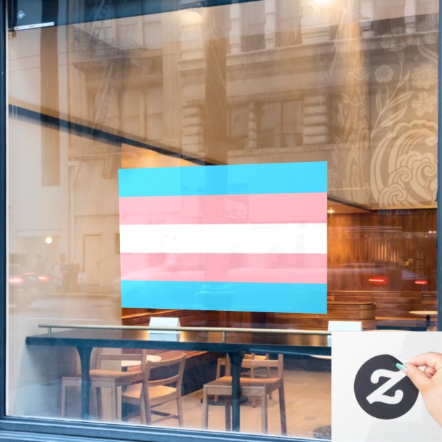 Vinilos Para Cristales Bandera transgénero LGBTQIA+ Llamada a ventana de  (Ventana de cafetería)