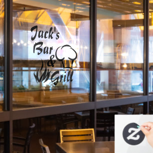 Vinilos Para Cristales Bar & Grill Personalizado Business