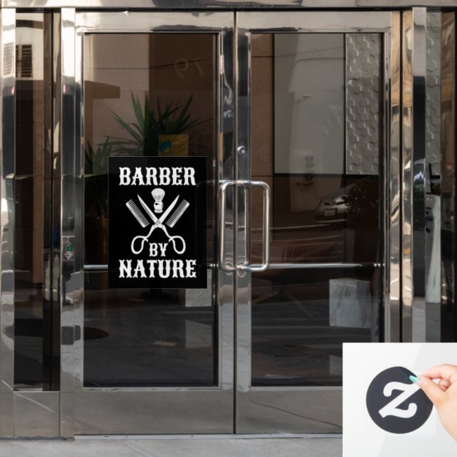 Vinilos Para Cristales Barber Por Naturaleza - Barbería De Haircut (Puerta de oficina)