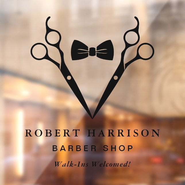 Vinilos Para Cristales Barber Walk-Ins Barbershop Black (Hoja 2)