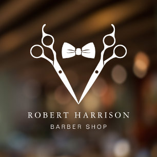 Vinilos Para Cristales Barbershop Barber White