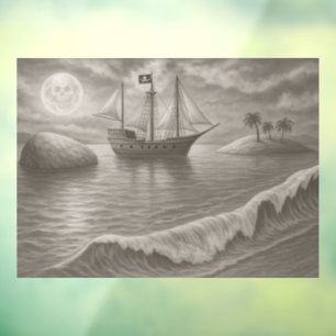 Vinilos Para Cristales Barco Fantasma: Pirata Náutico Embrujado