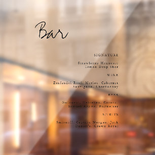 Vinilos Para Cristales Barra de Boda Minimalista transparente simple