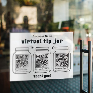 Vinilos Para Cristales Barra de sugerencias virtual con código de 3 QR