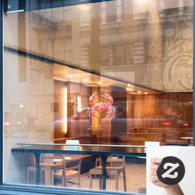 Vinilos Para Cristales Beach Red Crab (Ventana de cafetería)