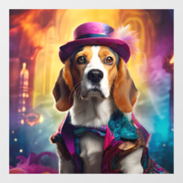 Vinilos Para Cristales Beagle en traje vibrante