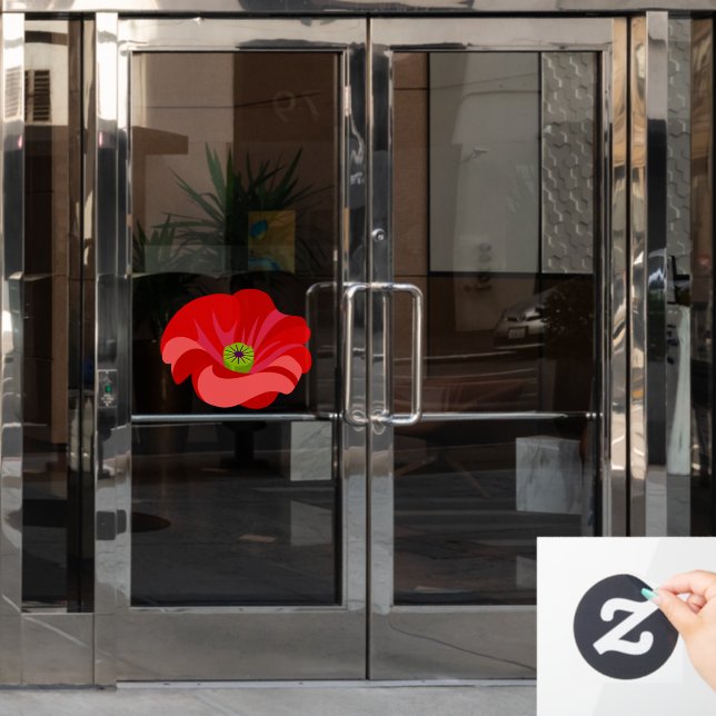 Vinilos Para Cristales Beautiful Red poppy commemorative (Puerta de oficina)