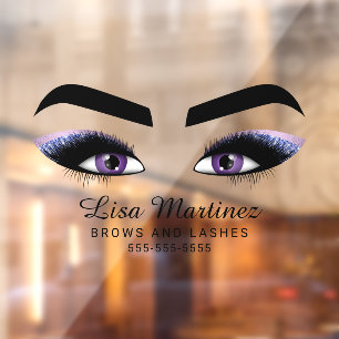 Vinilos Para Cristales Beauty Lash Brow Business Purple Purpurina