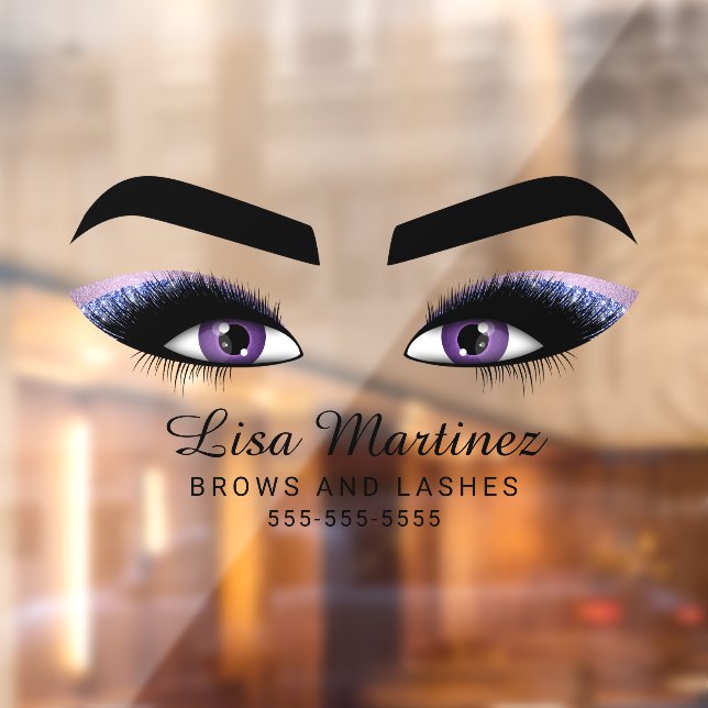 Vinilos Para Cristales Beauty Lash Brow Business Purple Purpurina (Hoja 2)