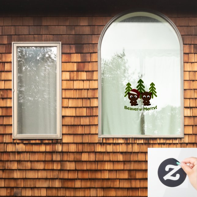 Vinilos Para Cristales ¡Beaver-y Merry! Navidades Beavers (Ventana de inicio)