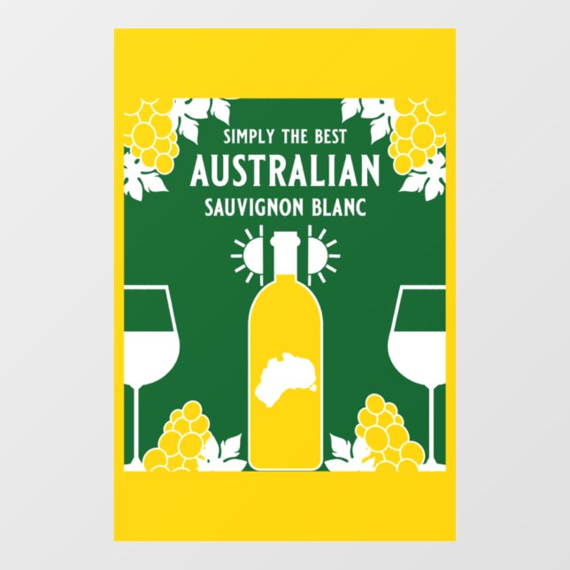 Vinilos Para Cristales Bebedor de vino Sauvignon Blanc (Hoja)