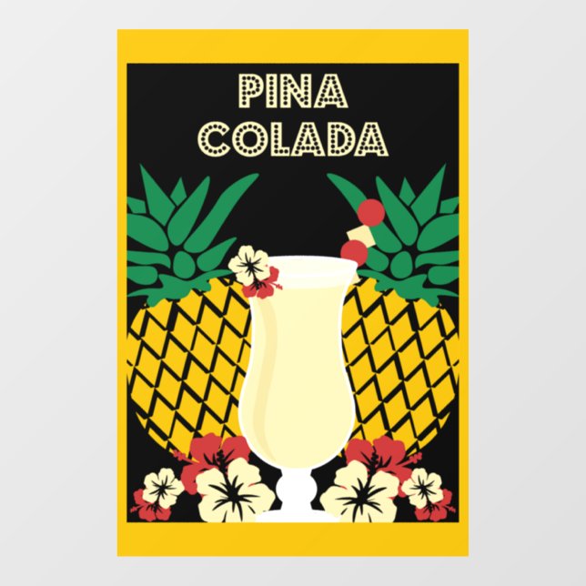 Vinilos Para Cristales Bebida de cóctel de Piña Colada (Hoja)