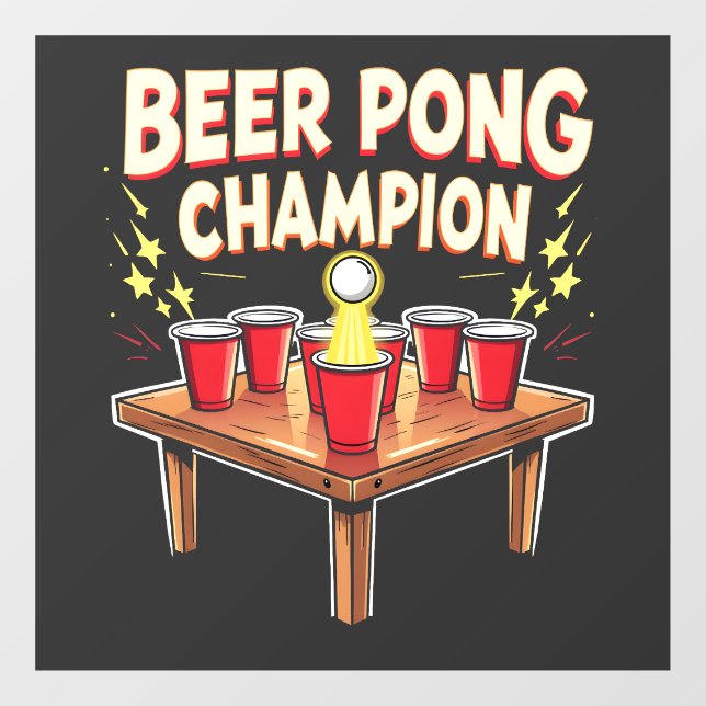 Vinilos Para Cristales Beer Pong Champion Ping Pong Bebe (Hoja)