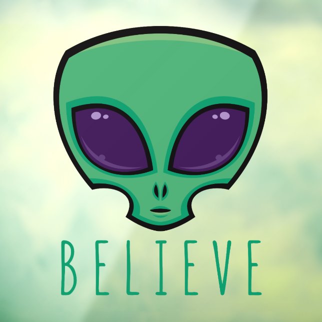 Vinilos Para Cristales Believe Alien Head (Hoja 3)