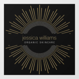 Vinilos Para Cristales Belleza elegante ráfaga de sol dorado negro