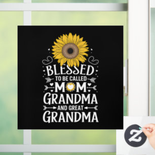 Vinilos Para Cristales Bendecida por ser llamada mamá abuela gran girasol