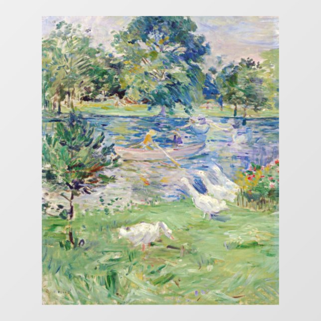 Vinilos Para Cristales Berthe Morisot - Chica en un bote con Geese (Hoja)