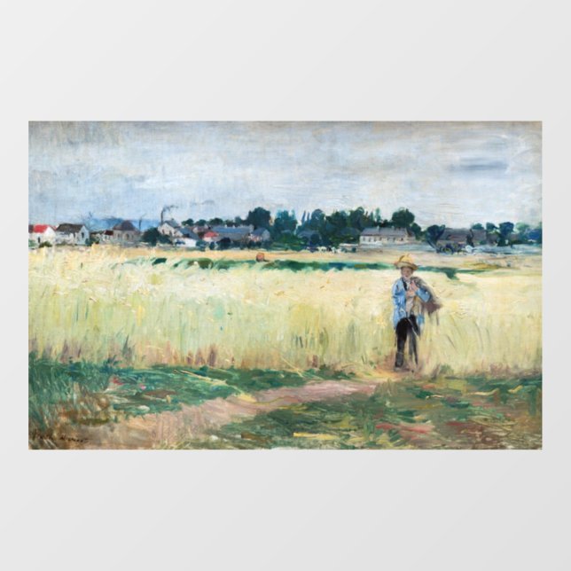 Vinilos Para Cristales Berthe Morisot - En el Wheatfield en Gennevillier (Hoja)