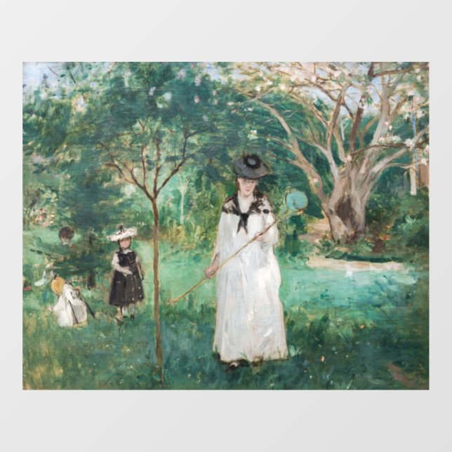 Vinilos Para Cristales Berthe Morisot - La caza de mariposas (Hoja)