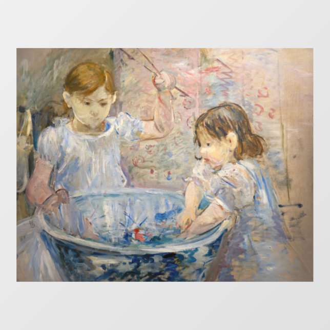 Vinilos Para Cristales Berthe Morisot - Niños en la cuenca (Hoja)