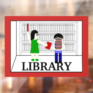 Vinilos Para Cristales Biblioteca escolar Sala de Rótulo Ventana Lluvia