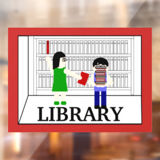 Vinilos Para Cristales Biblioteca escolar Sala de Rótulo Ventana Lluvia