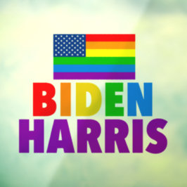 Vinilos Para Cristales Biden Harris Rainbow American Flag Personalizado L