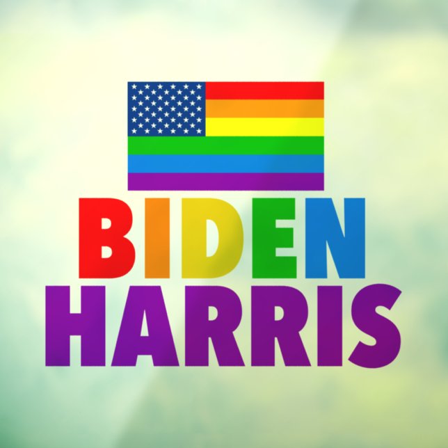 Vinilos Para Cristales Biden Harris Rainbow American Flag Personalizado L (Hoja 3)