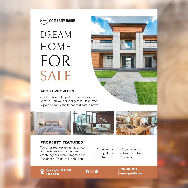 Vinilos Para Cristales Bienes Raíces Para Venta Editables Ventana Cling (Hoja 2)